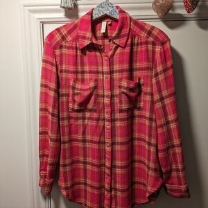 Pilcro for Anthropologie Western Plaid Button Shirt – Size S